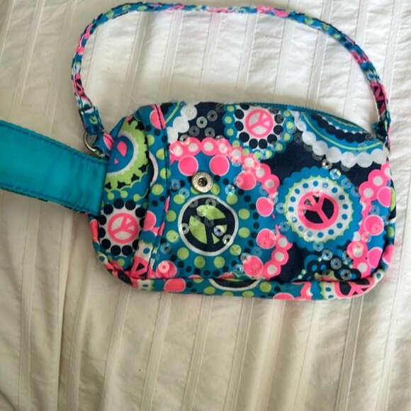 Justice Blue and Pink Clutch with Vibrant Pattern - Picture 8 of 11